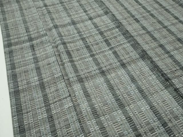 平和屋本店□極上 伝統工芸士 七代目 吉澤与市 紬 単衣 虹彩花織 証紙