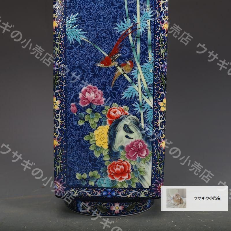琺瑯彩花鳥四方瓶 工芸品 陶磁器 装飾品 花瓶 花器 美品 美術品 置物 陶芸 大清雍正琺瑯彩四方花鳥尊瓶 景徳鎮 陶磁器 装飾品 現代工芸品