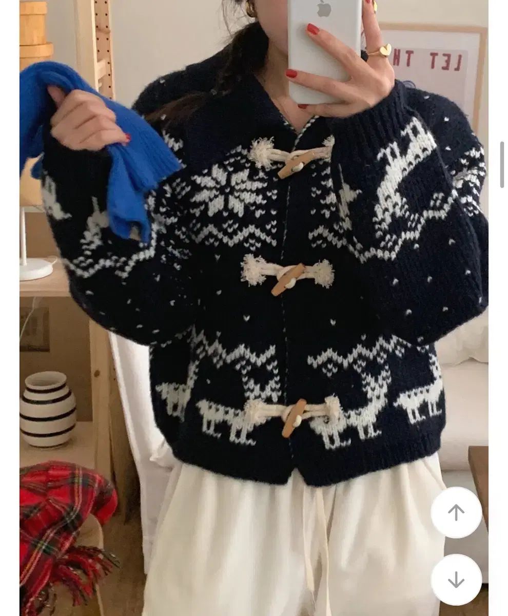 frenchaube フレンチオーブ ノルディック トグルボタン ニット カーディガン ネイビー