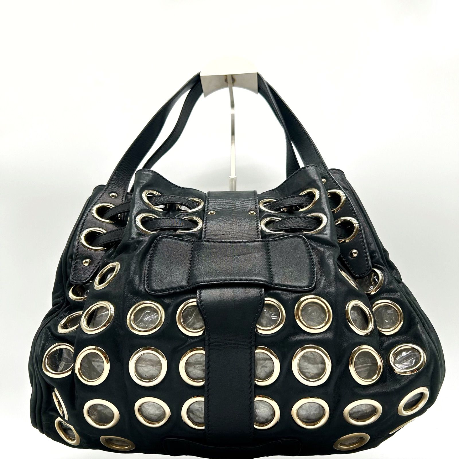 JIMMY CHOO ジミーチュウ ラモナ トートバッグ パイソン レザー 黒色