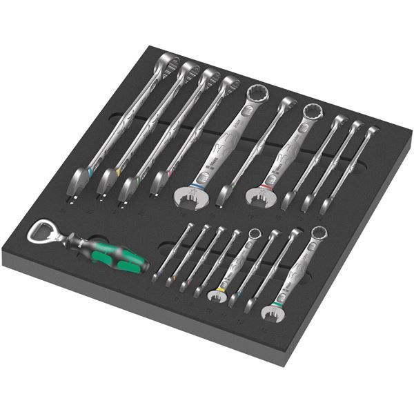 WERA ヴェラ 19点組 JOKER6003 コンビネーションレンチ ボトルオープナー セット フォームインサート付 150121 工具 ツール DIY