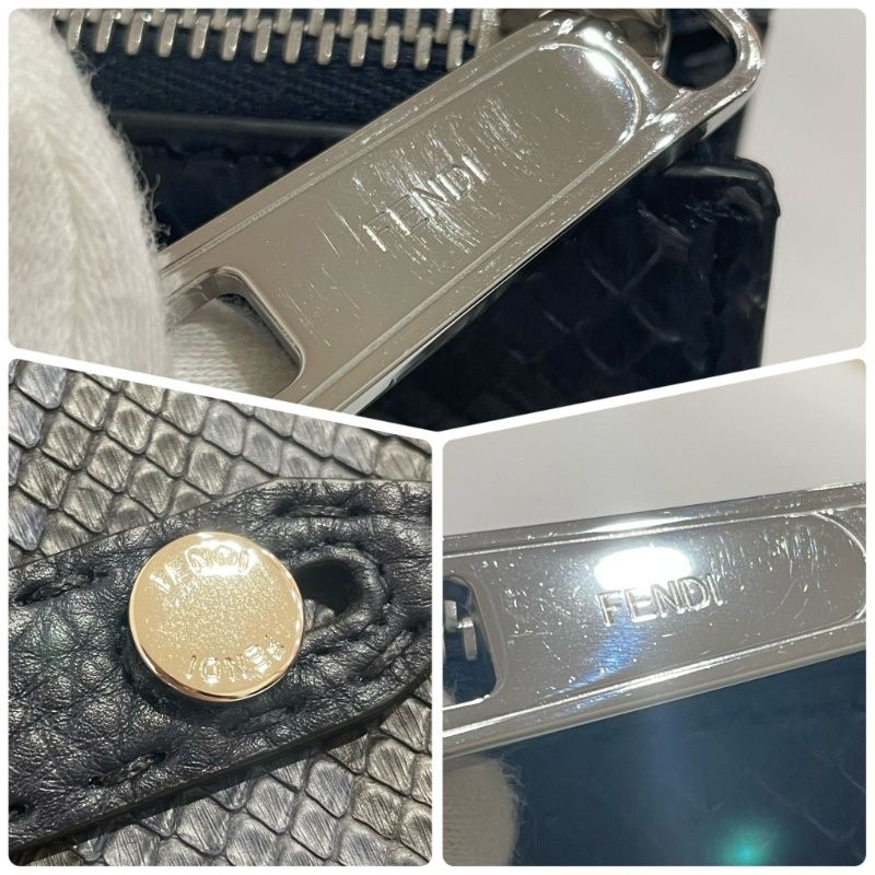 FENDI フェンディ クラッチバッグ 7VA445 AA3S ブルー パイソン メンズ  