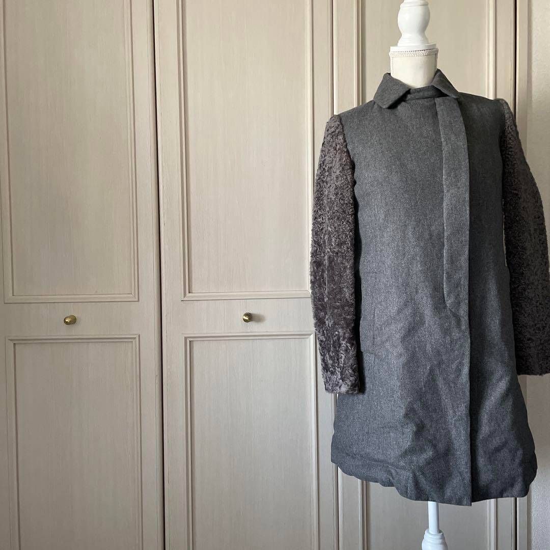 18 BRUNELLO CUCINELLI ブルネロクチネリ ダウン ジャケット down jacket コート coat お呼ばれ デート オフィスカジュアル 食事会 無地 ボア