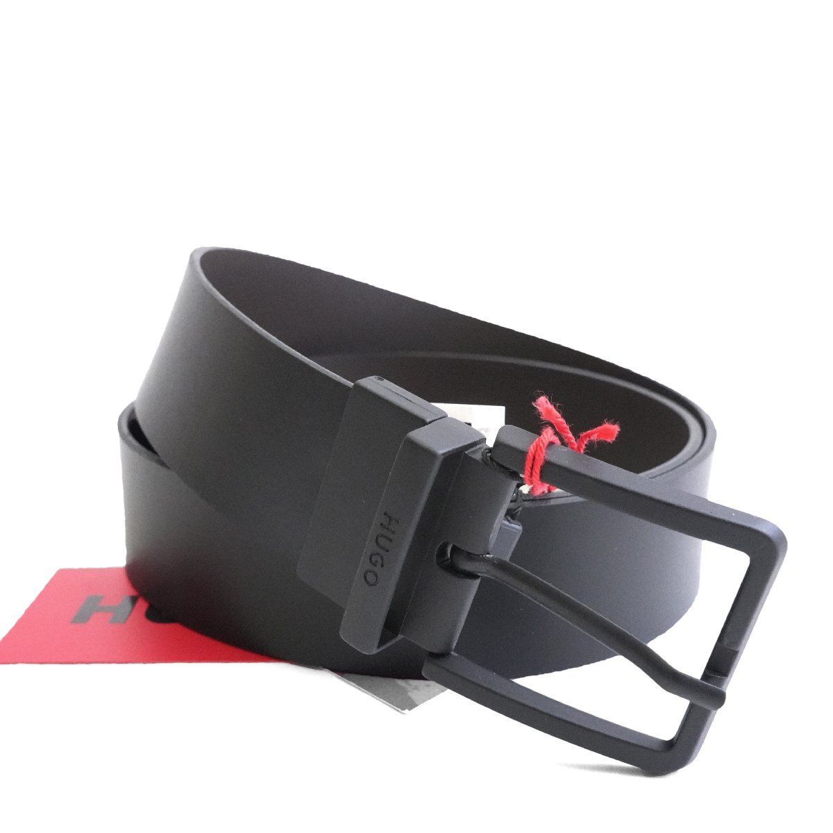 2025◆HUGO BOSS◆ヒューゴボス◆リバーシブル レザーベルト ピンバックル HUGOロゴ◆ブラック × ダークブラウン 黒×茶◆サイズ 90◆回転バックル メンズ ♥ 正規品