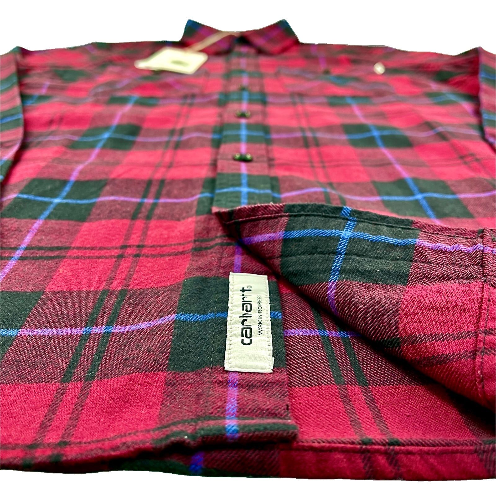 Carhartt バーガンディ チェックジャケット s 【公式通販】