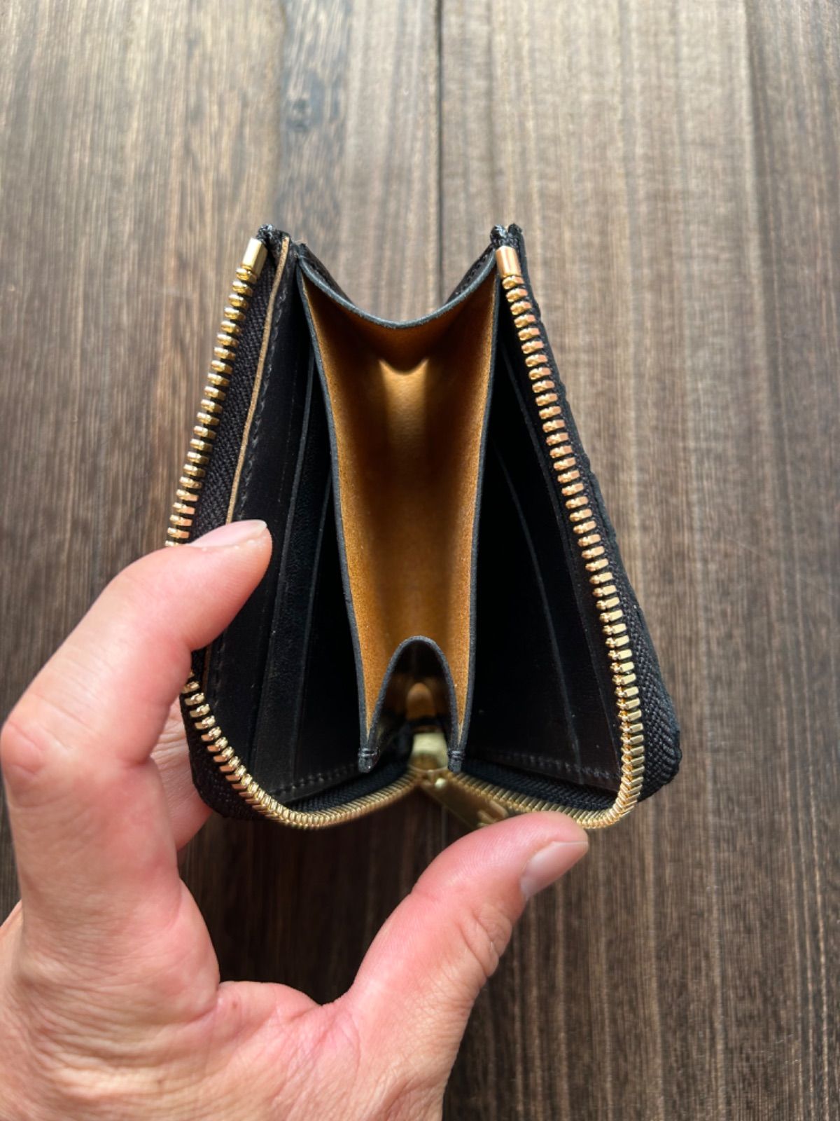 クロコダイル ポロサス コンパクトウォレット ミニ財布 ハンドメイド