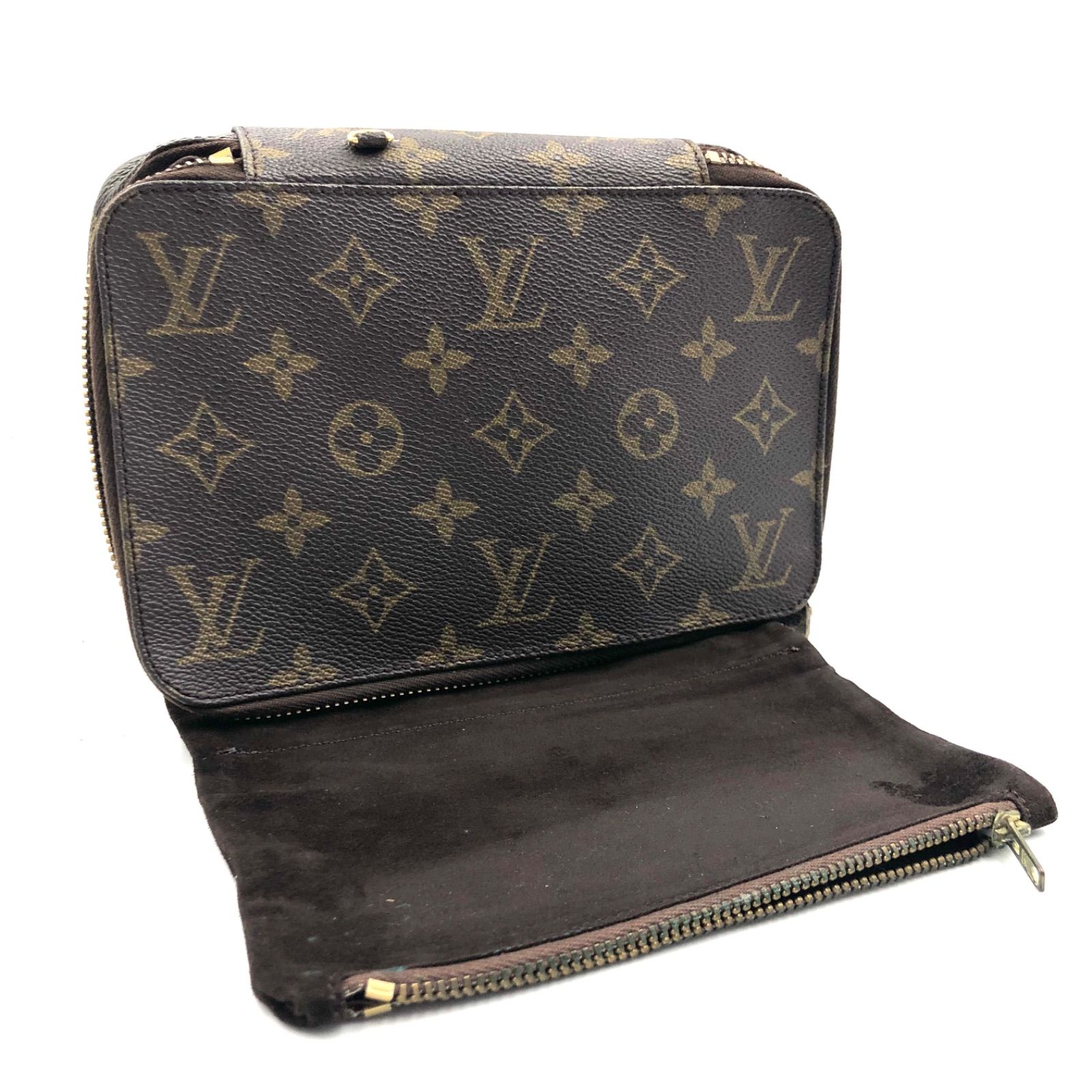 □超希少80年代初期ヴィンテージ□鑑定済み□LOUIS VUITTON ルイヴィトン モノグラム ポッシュ モンテカルロ ジュエリーケース ポーチ  バニティバッグ M47352 PVC×レザー ブラウン ゴールド金具 ECLAIR社製ファスナー - メルカリ