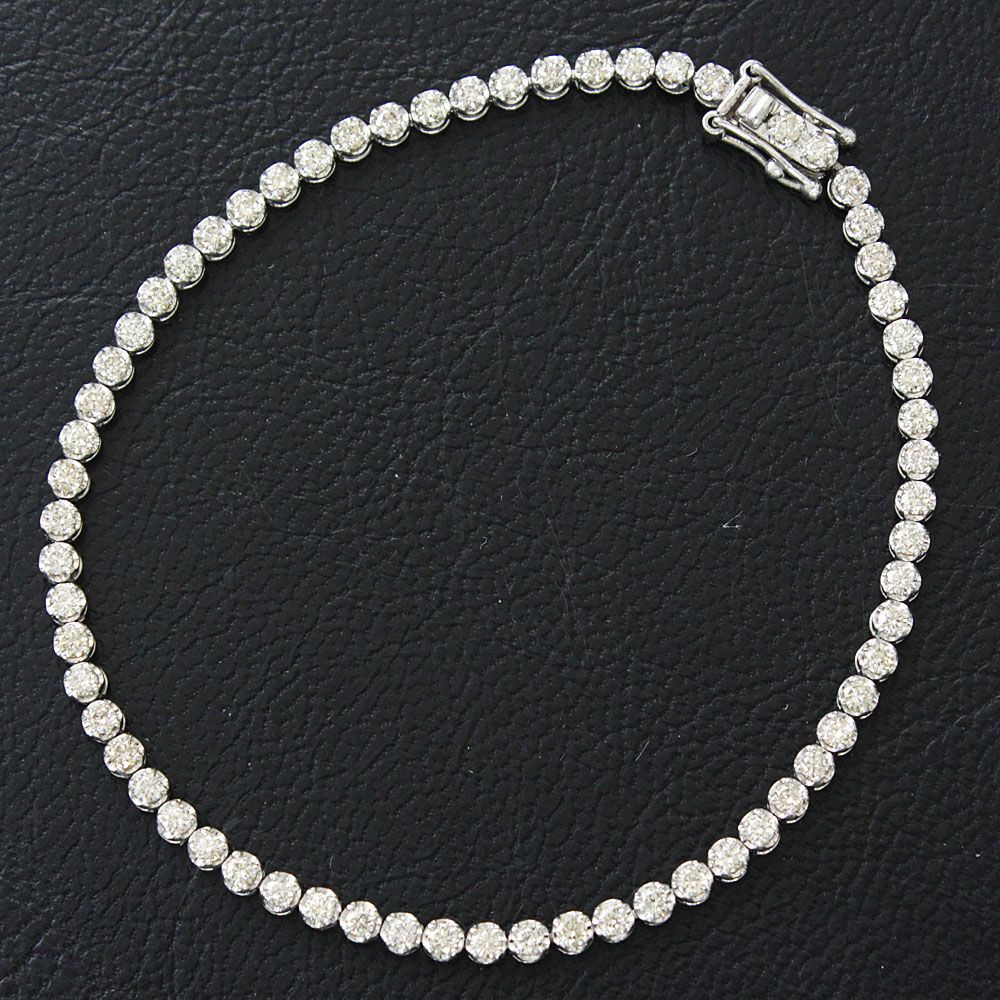 永遠の輝き 3ct ダイヤモンド K18 テニス ネックレス 鑑別書付