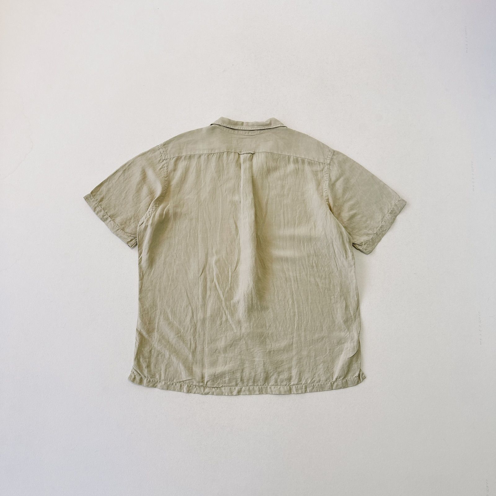 90s ラルフローレン オープンカラーシャツ リネン シルク ポニー刺繍