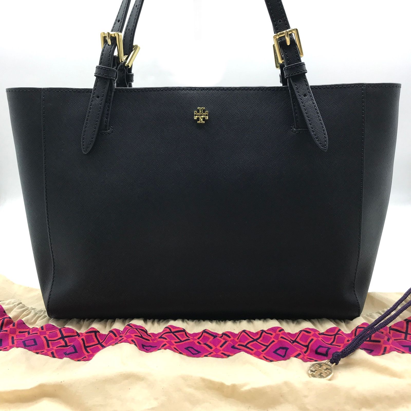 超美品 TORY BURCH トリーバーチ PVC トート バッグ ネイビー 