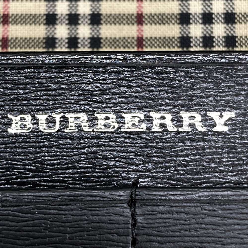 BURBERRY バーバリー ノバチェック 長財布 レザー ブラック 黒 