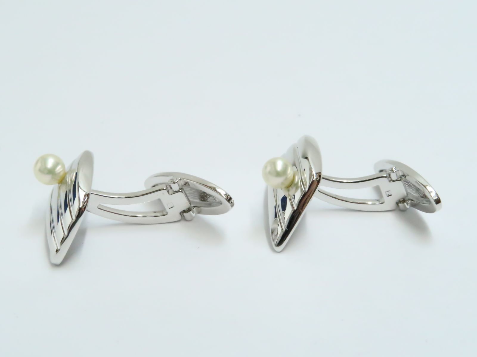 ミキモト シルバー製 4mmパール1P カフリンクス カフス MIKIMOTO