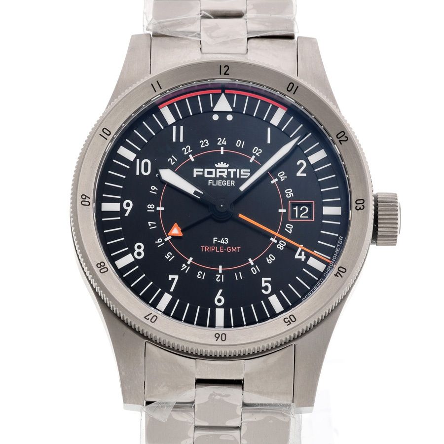 フォルティス | FORTIS フリーガー F-43 トリプルGMT F4260000 ブラック 自動巻き 商品番号 A-157959