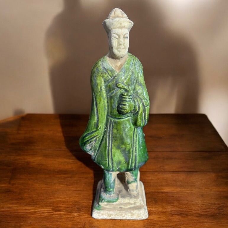 中国現地買入 三彩文官桶 置物 明朝 中国雑貨 唐 古玩 オブジェ 古美術