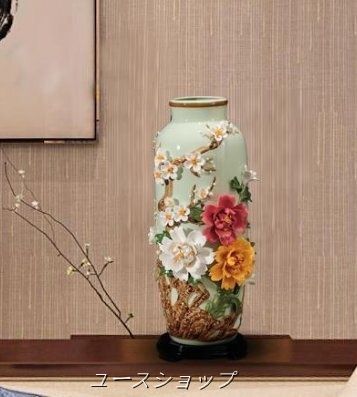 景徳鎮の新しい中国式の陶器の生け花花瓶手作りの磁器の応接間テレビの台玄関装飾品置物です