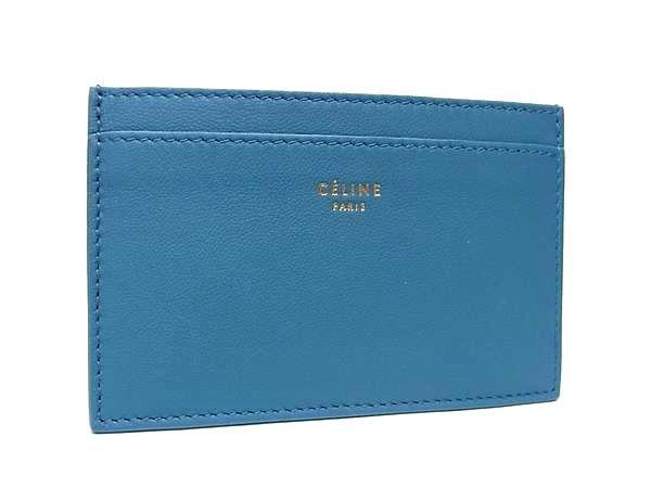 ♥ CELINE セリーヌ レザー カードケース カード入れ パスケース レディース ライトブルー系 FA1122