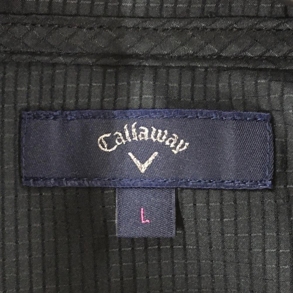 キャロウェイ 2WAYジャケット ダークネイビー×白 格子織生地 袖着脱可 レディース L ゴルフウェア Callaway