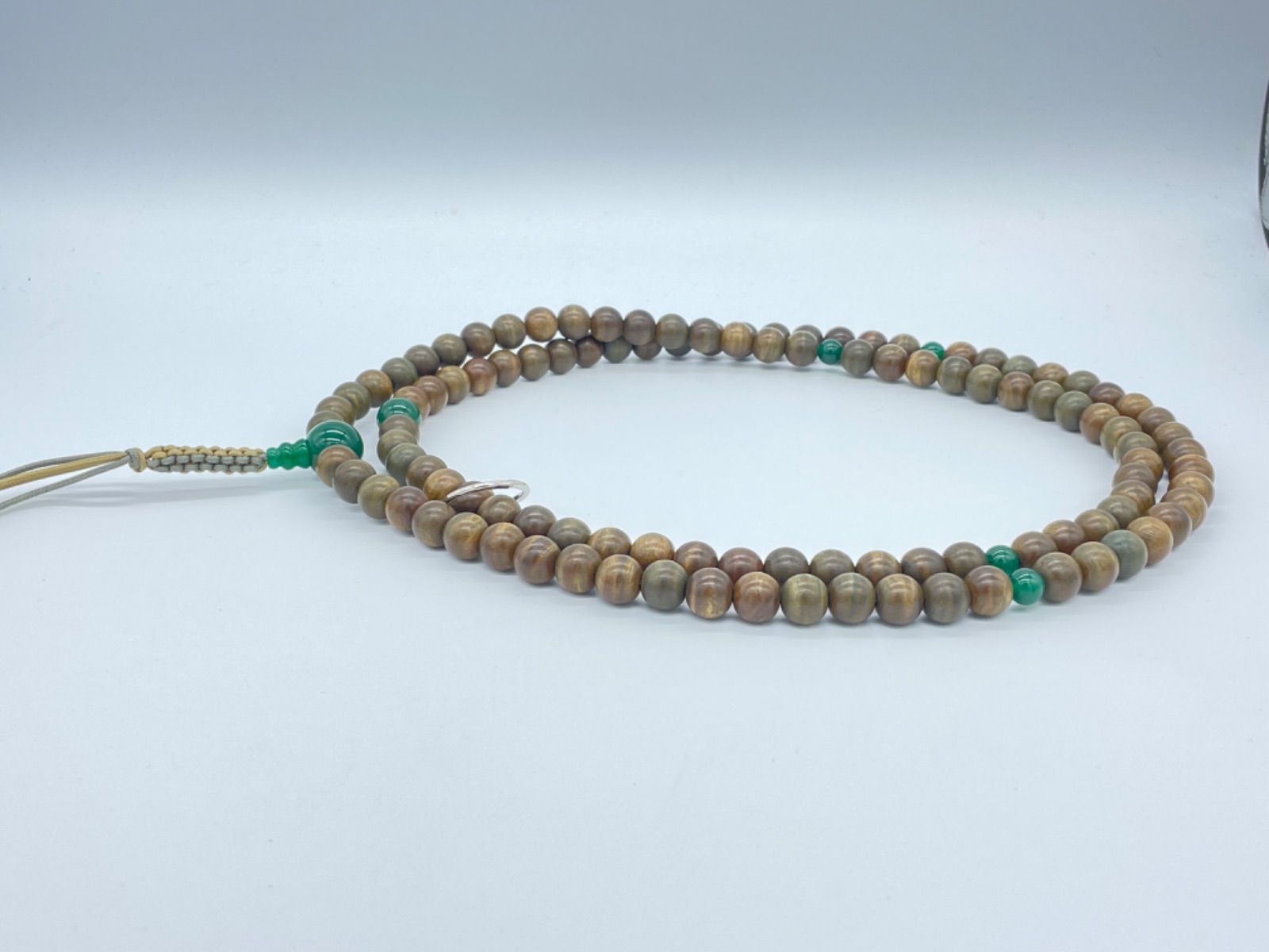 曹洞宗用念珠 緑檀 最も安い アベンチュリン仕立 紐房108玉1尺7寸