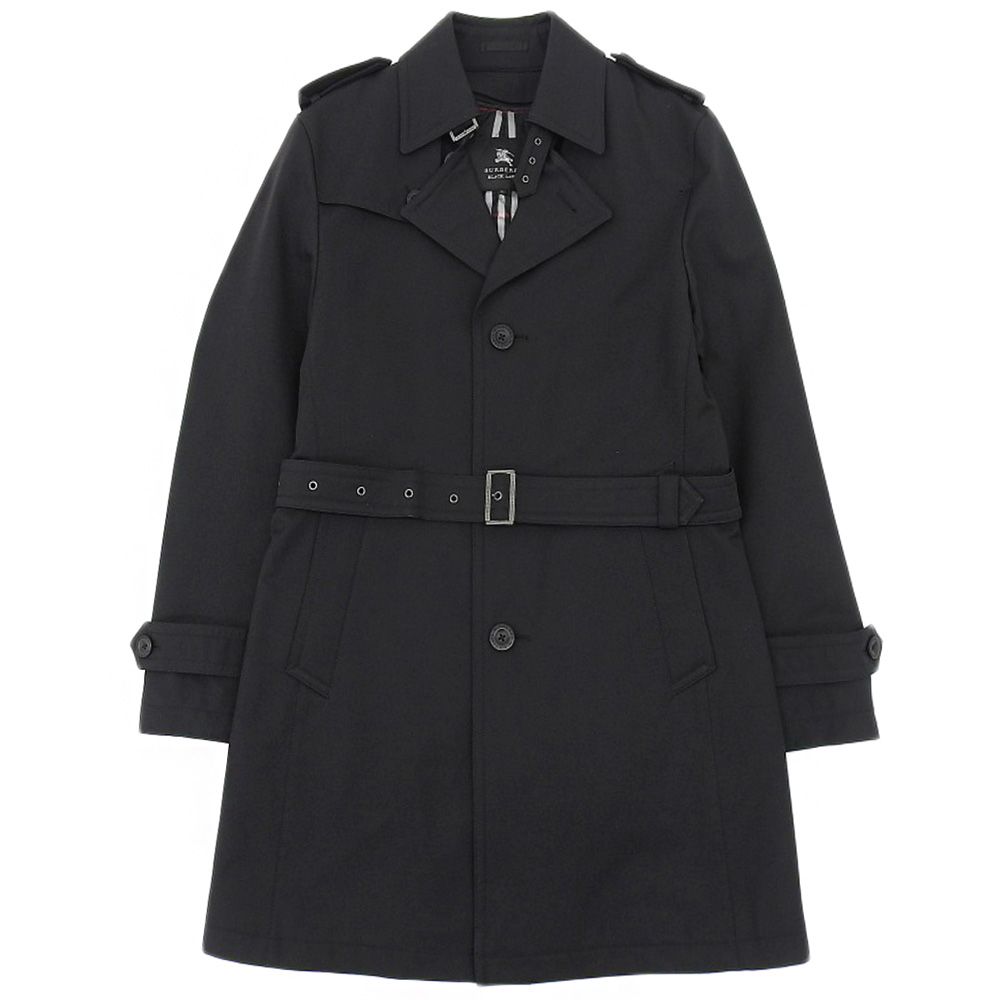 【本物保証】 超美品 バーバリー ブラックレーベル BURBERRY BLACK LABEL トレンチコート サイズM メンズ アウター 黒 ブラック