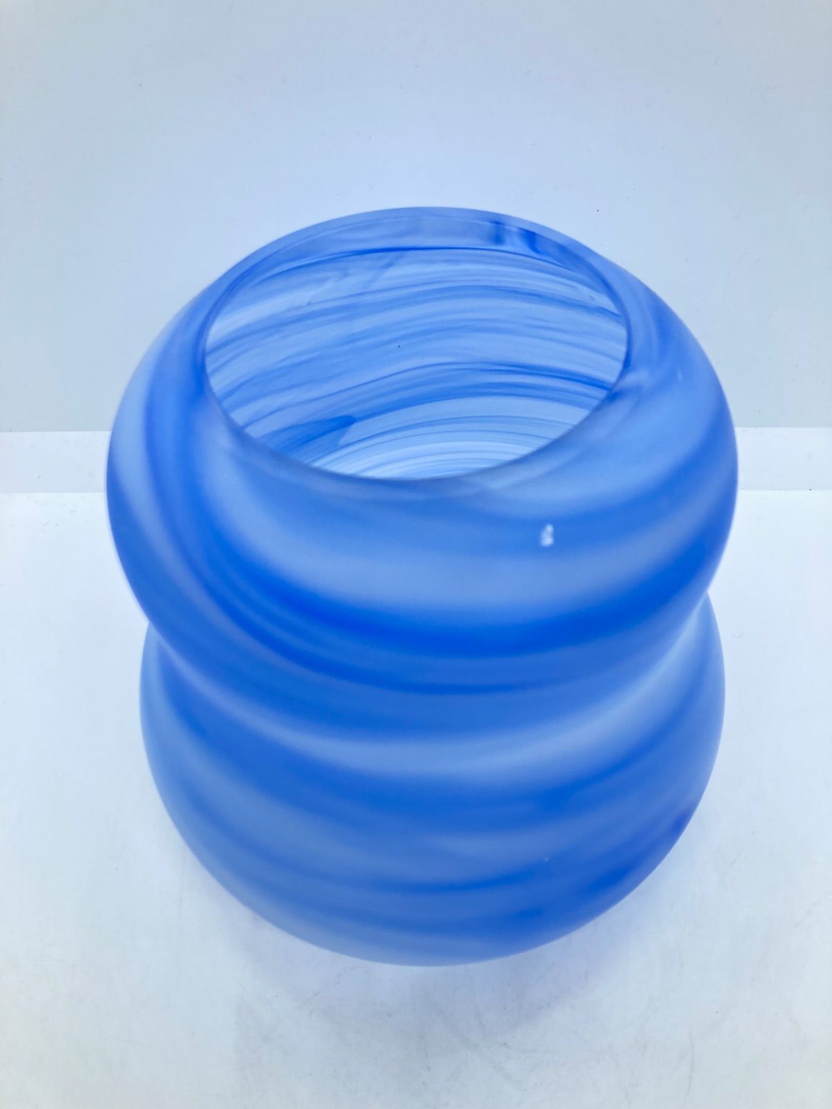 新品】月夜野工房 ガラス 花瓶 入れ物 花器 青 コレクション ブルー