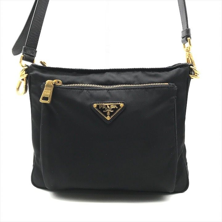 超美品 PRADA プラダ 三角ロゴ テスート ナイロン サフィアーノ 