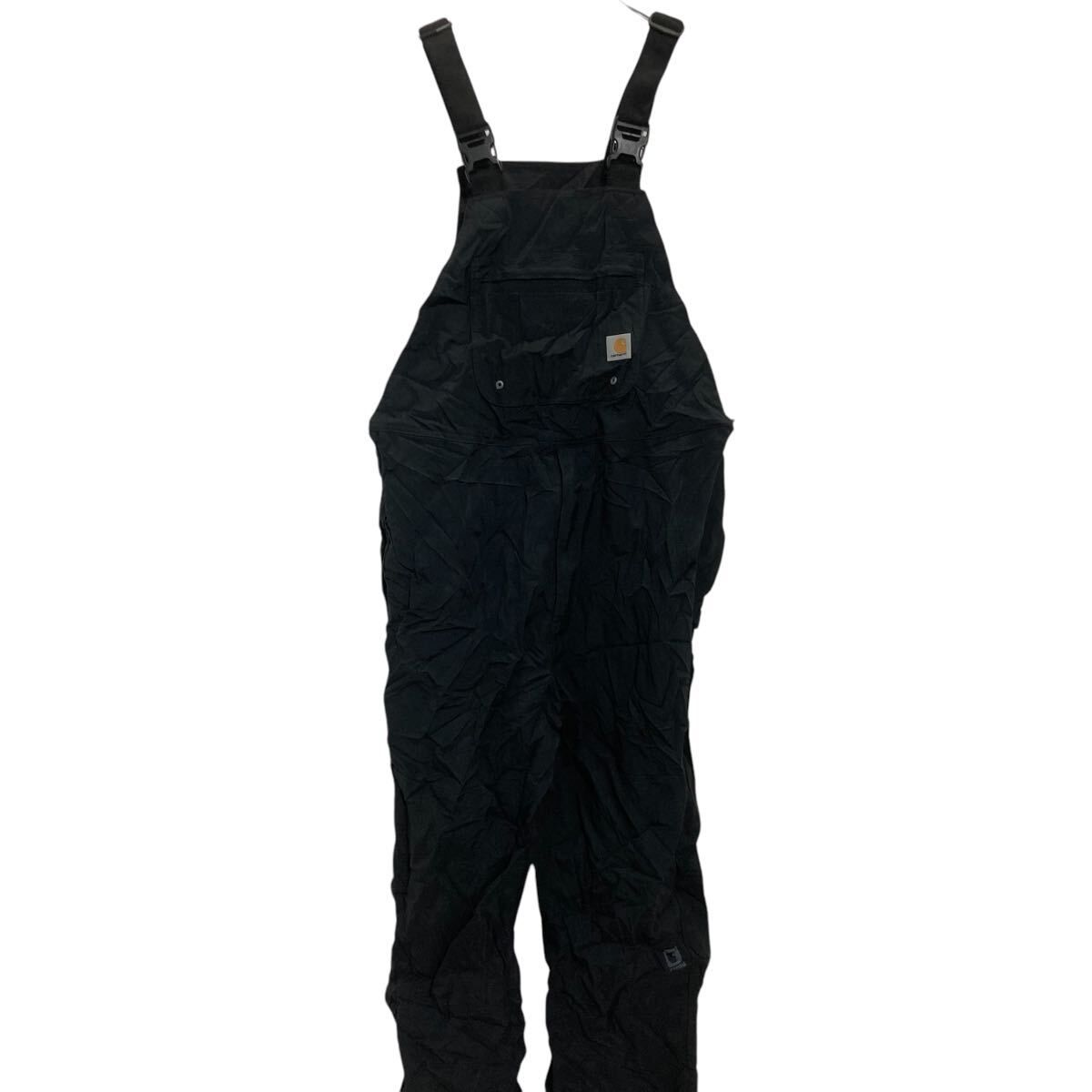 carhartt ナイロンオーバーオール L W40 ブラック カーハート サロペット ワークウェア 作業着 古着卸 アメリカ仕入 a701-6304