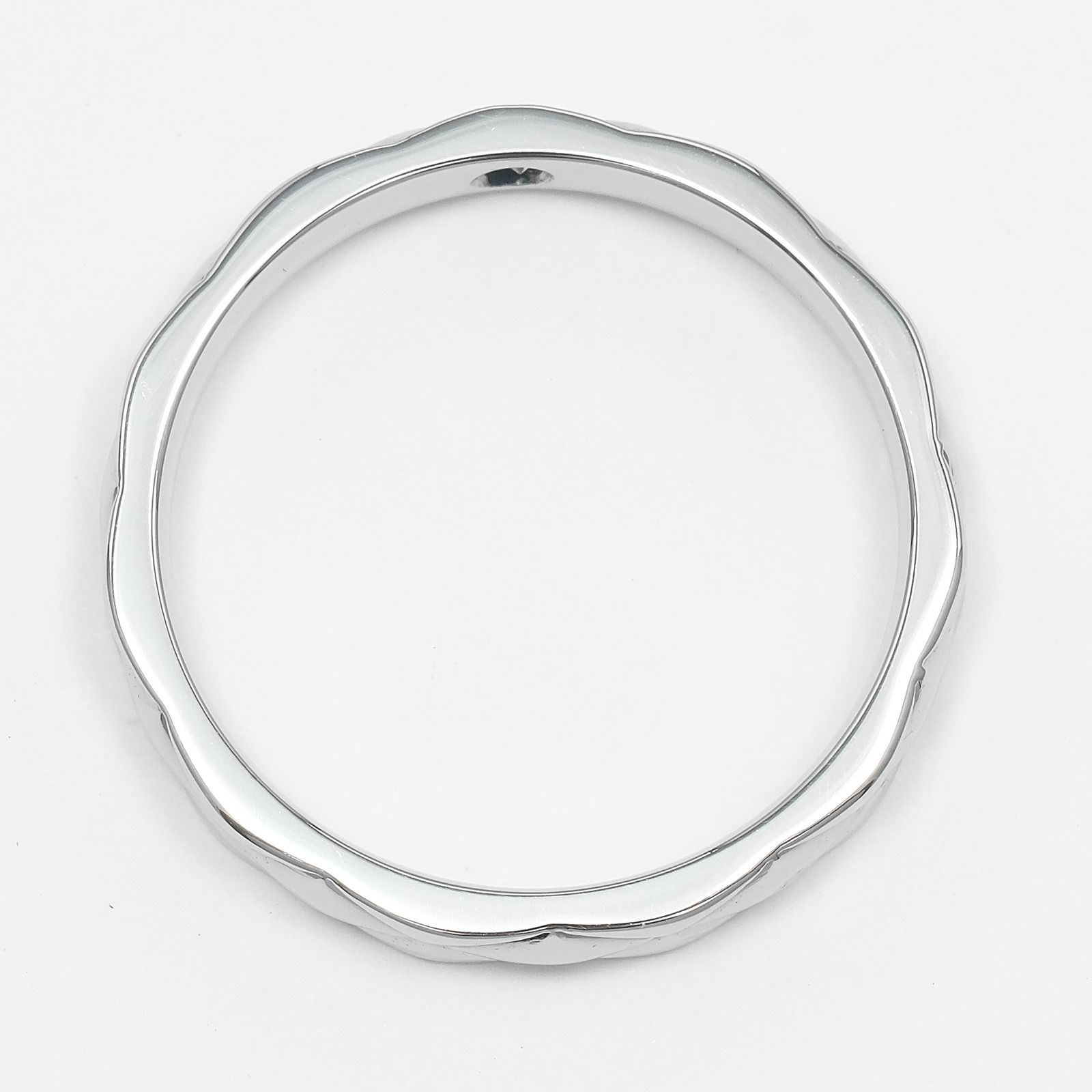 【Pt950】リング1点　CHANELマトラッセ　プラチナ ダイヤ付き CHANEL】シャネル マトラッセ Pt950プラチナ×1Pダイヤモンド 14