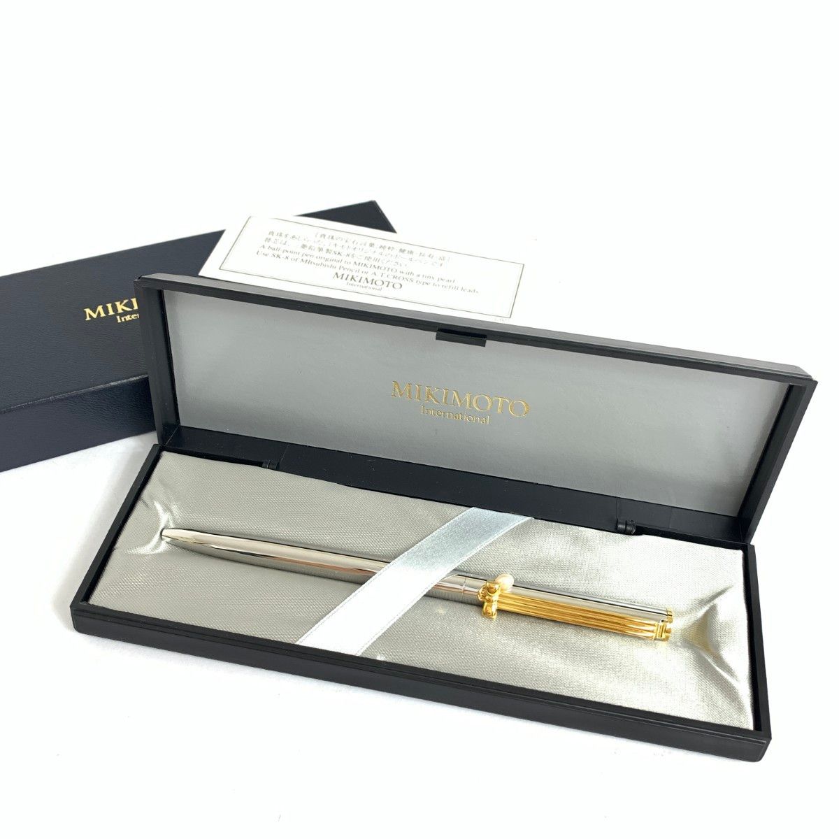 美品 MIKIMOTO ミキモト パール ボールペン 箱付き シルバーカラー