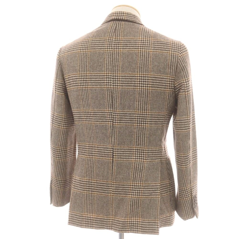 デペトリロ DE PETRILLO ウール チェック テーラードジャケット ブラウン系 サイズ42 メンズ KANDAIZUMI_COM