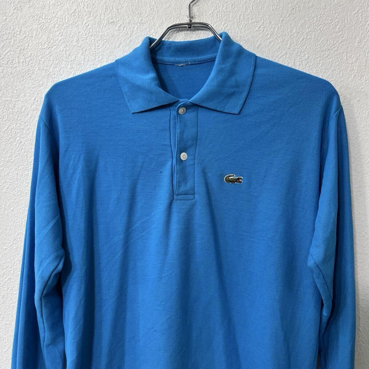 新品未使用 LACOSTE ラコステ ポロシャツ ブルー青 鹿の子 日本製 古着 LACOSTE(ラコステ) 22AW 鹿の子ポロシャツ L／S Polo Shirt MADE
