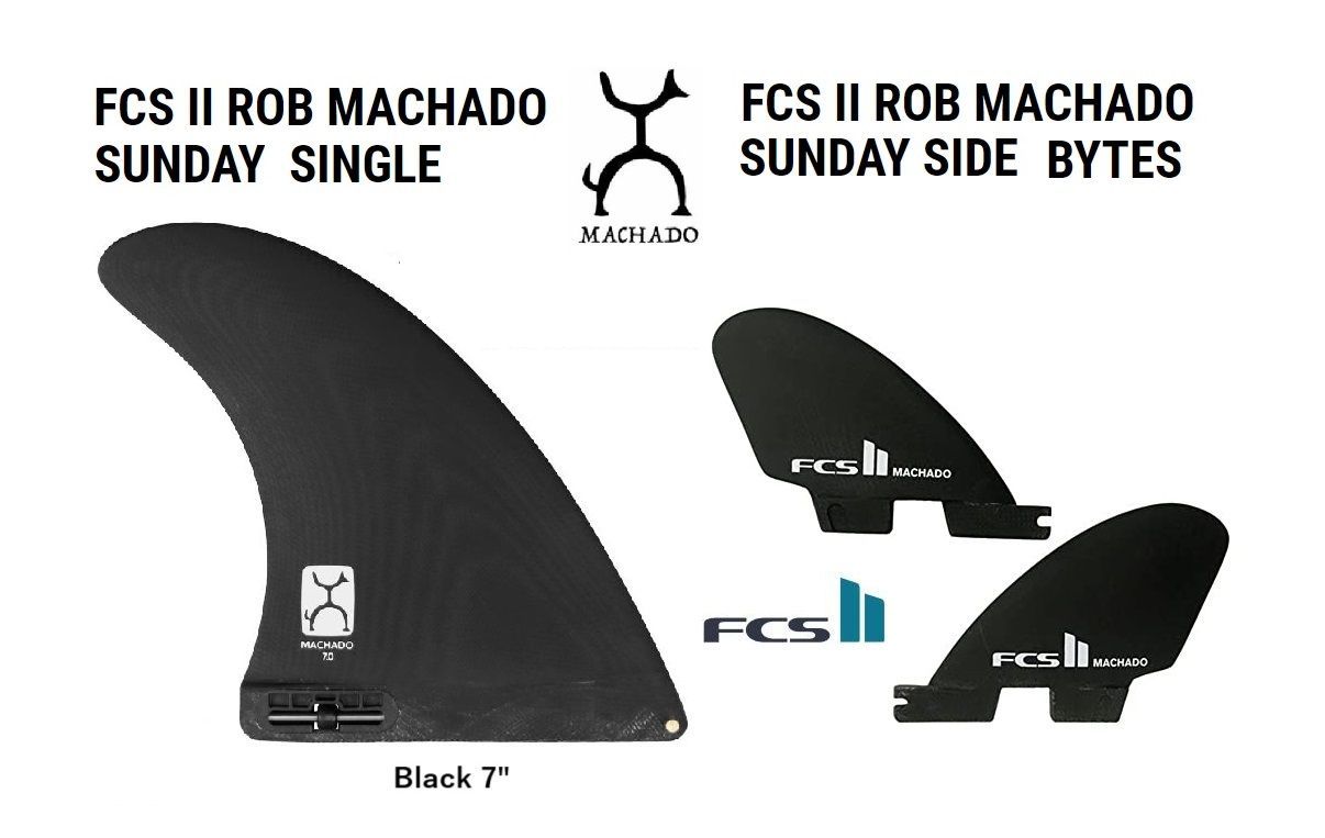 サーフィン・ボディボード FCS II ROB MACHADO PG SIDE BUTE FIN 送料無料△FCS II ROB MACHADO PG SIDE BUTE FIN SET BLACK 新品