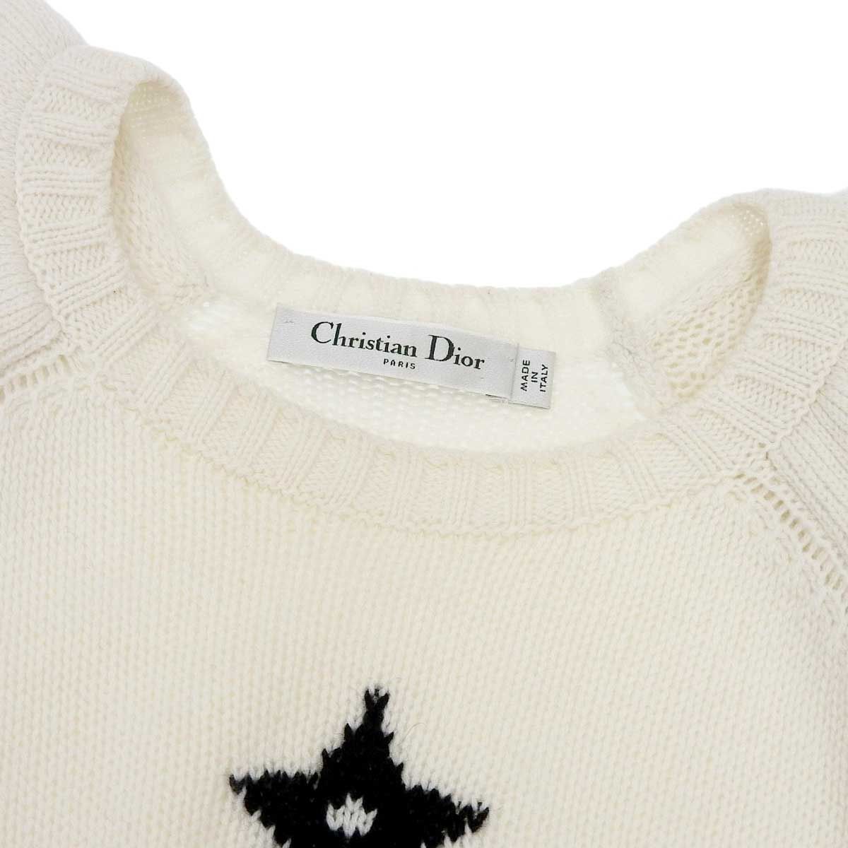 ディオール フリル スリーブ カシミヤ ニット 324S13AM003 レディース ホワイト Dior 中古 【アパレル・小物】 ディオール フリル スリーブ カシミヤ ニット 324S13AM003