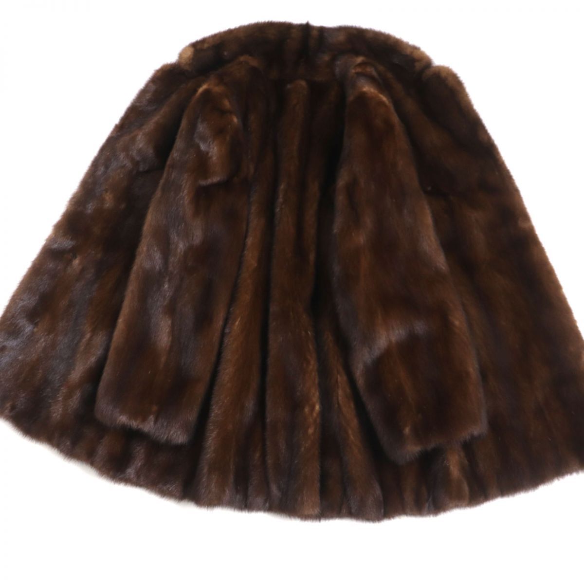 極美品▽Arianna MINK ミンク 裏地花柄刺繍入り 本毛皮コート ブラウン