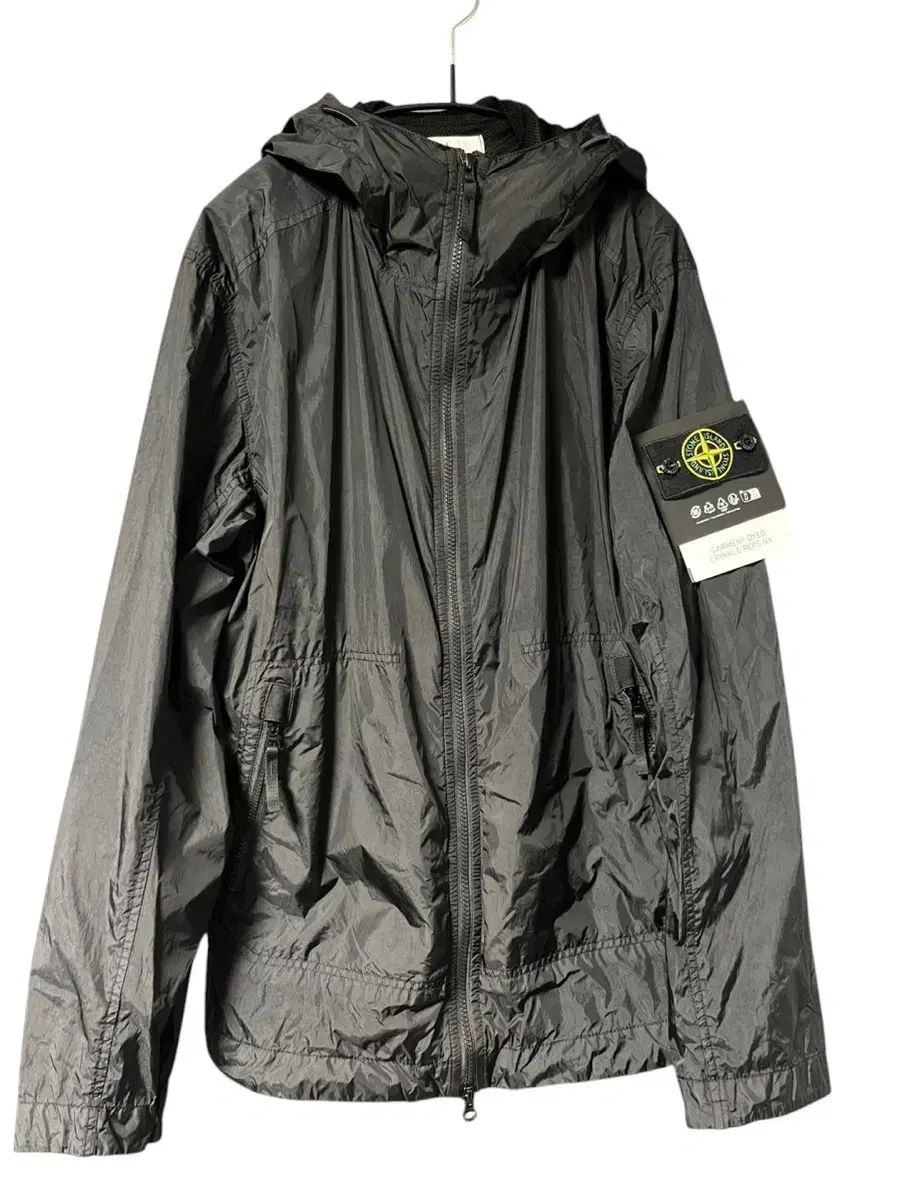 STONE ISLAND ストーンアイランド 40522 クリンクルレップス ナイロン ガーメントダイド フードジャケット 黒