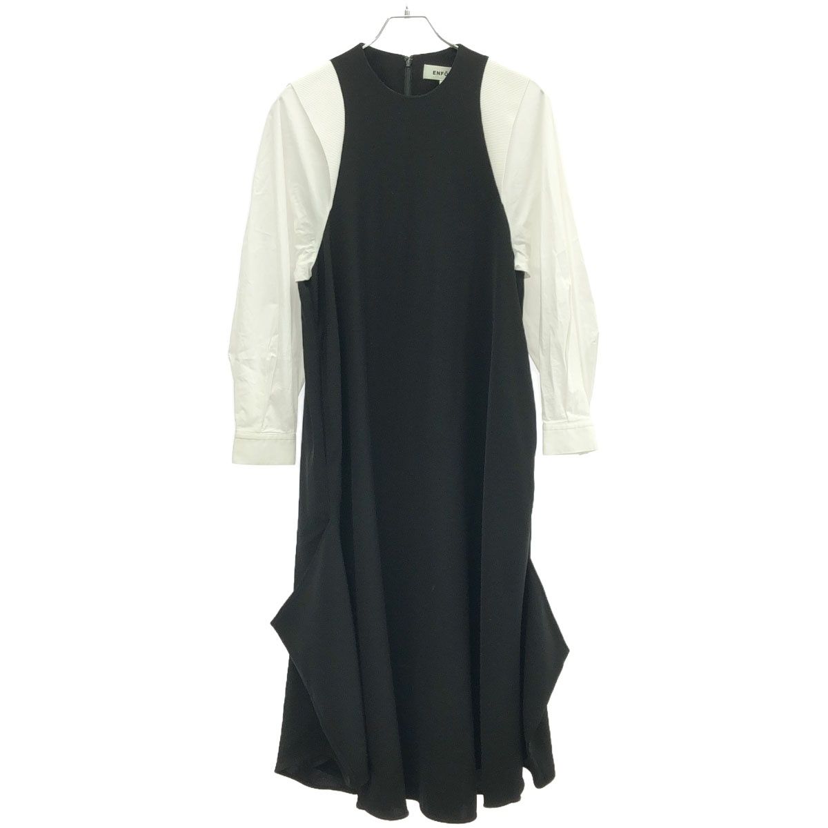 ENFOLD⭕️エンフォルド PEツイル シャツスリーブドレスワンピース　36 ENFOLD⭕️エンフォルド PEツイル シャツスリーブドレス