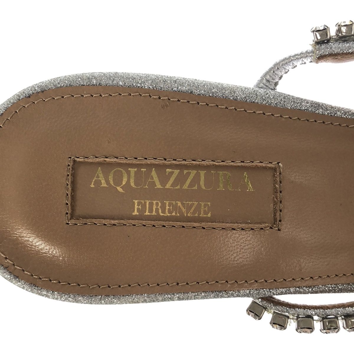 AQUAZZURA アクアズーラ ビジュー装飾デザインパンプス シルバー 37 1