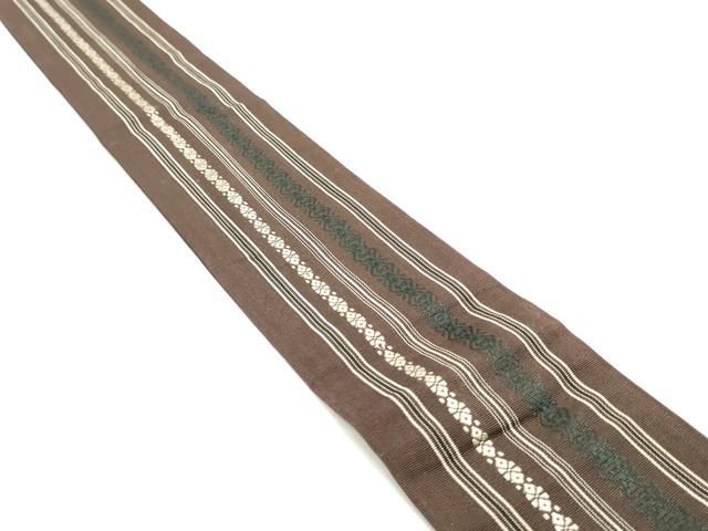 平和屋着物●男性 本場筑前博多織 両面 角帯 献上 錆色 正絹 DAAY0053ob