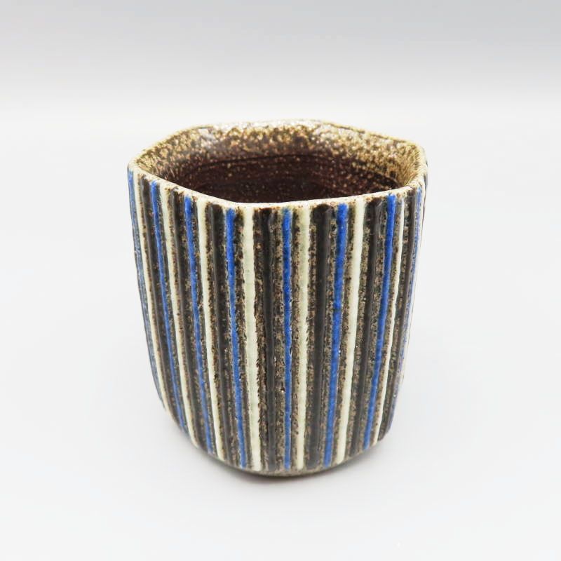 坂口健 作 東御土風紋 三島 どんぶり 器 大皿 民藝陶器 M08-s015