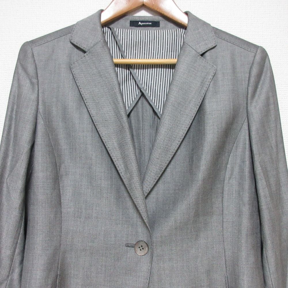 Aquascutum スーツ セットアップ ダークグレー チェック 大きいサイズ