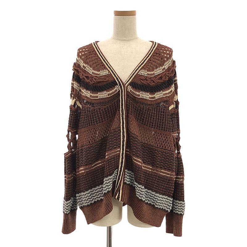 【新品】  Mame Kurogouchi / マメクロゴウチ | 2023SS | Bamboo Basket Pattern Knitted Cardigan カーディガン | 1 | BROWN | レディース 新品】 Mame Kurogouchi / マメクロゴウチ | 2023SS | Bamboo Basket