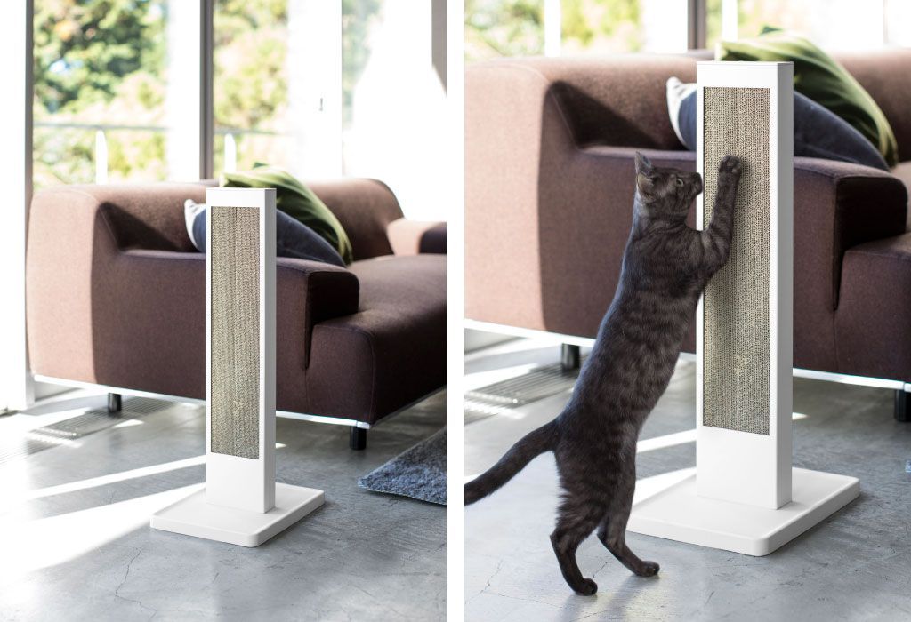 しろねこ 山崎実業 猫の爪とぎスタンド タワー tower ホワイト 4212