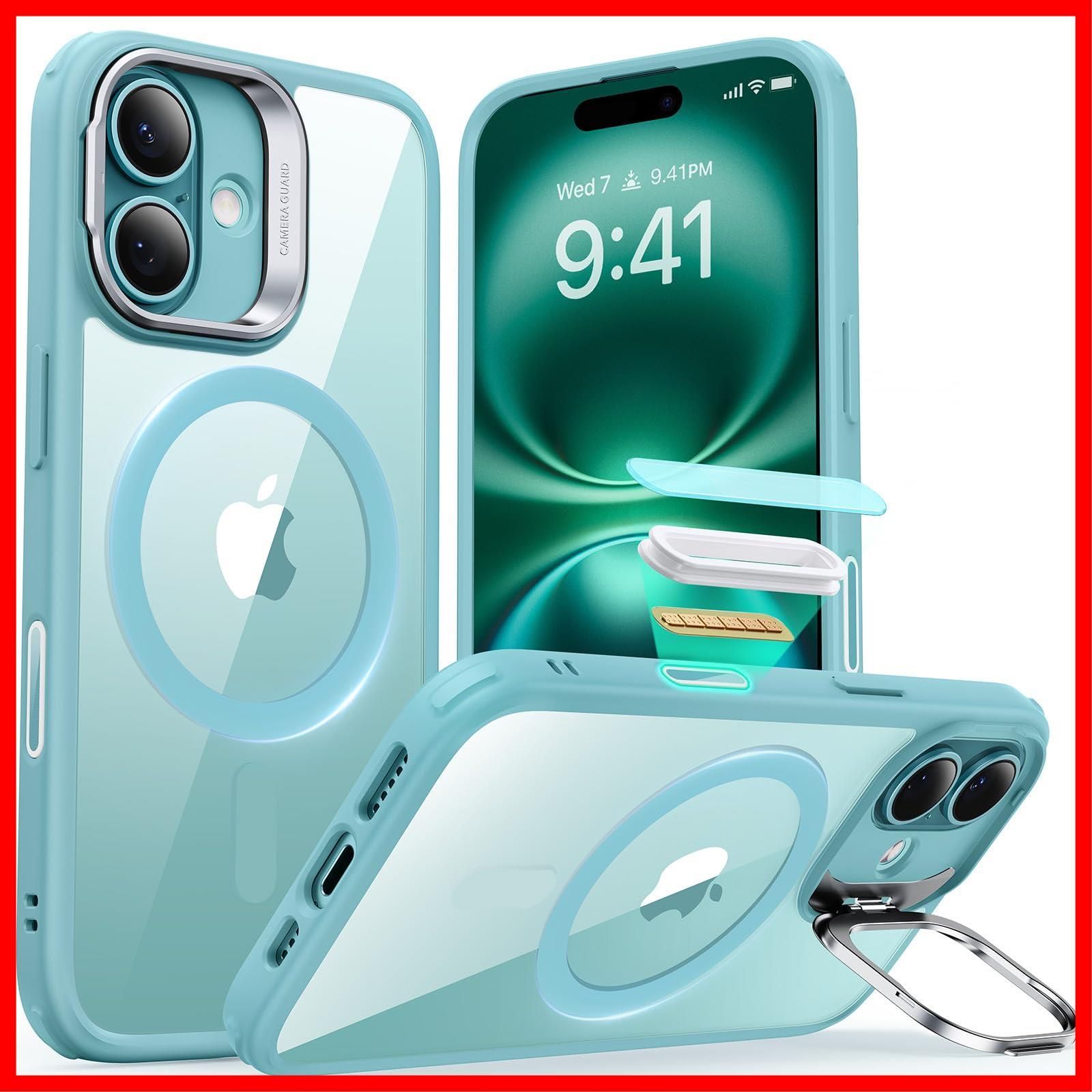 即発送】傷防止背面 iPhone16用スマホケース iPhone16 隠れスタンド