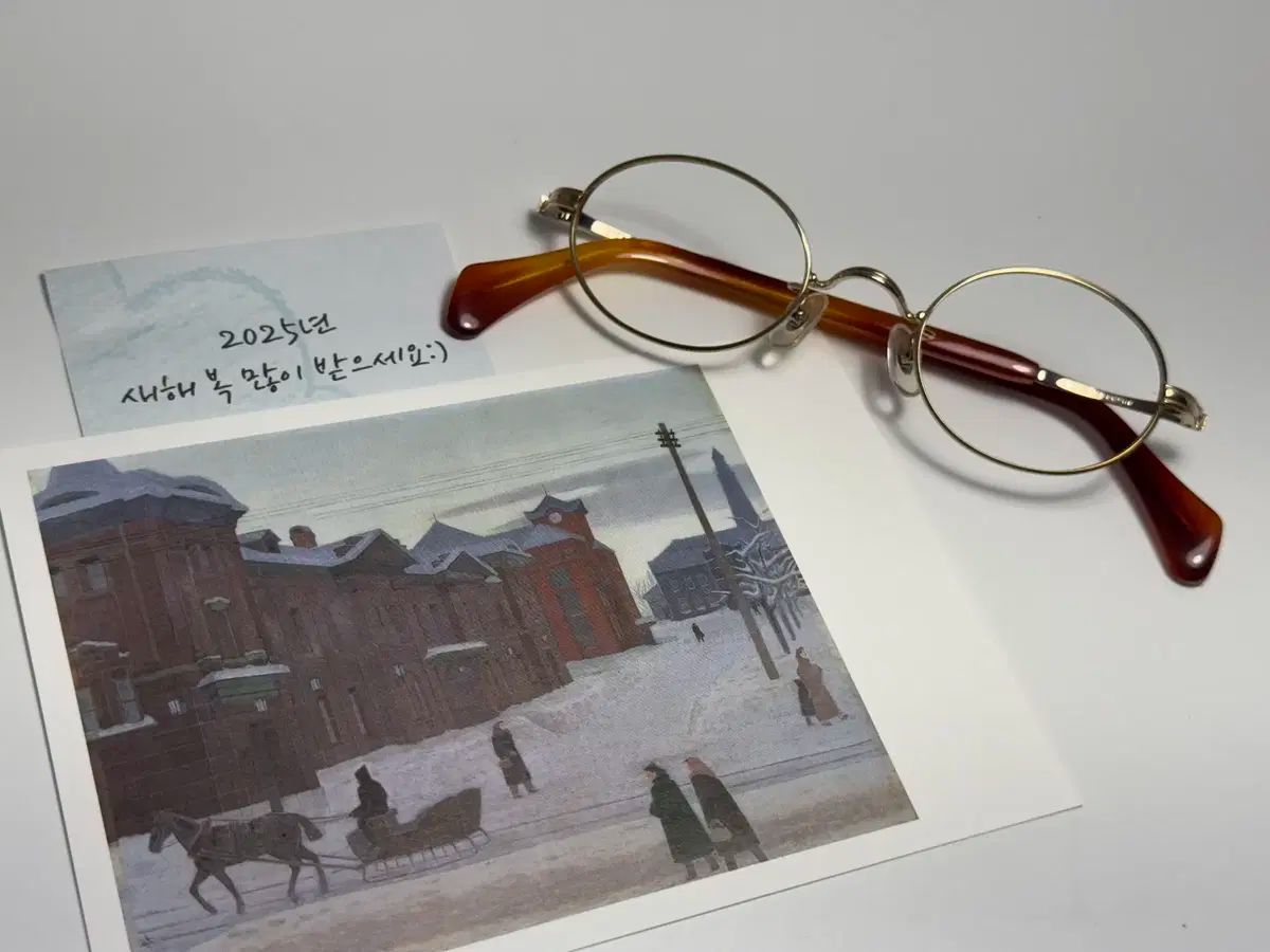 G4 GOLD AND NEW ジョン レノン キム グー 丸い チタン メガネ 0205