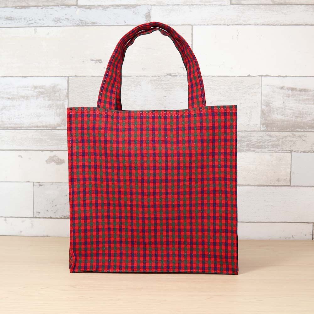 ファミリア 赤チェック ミニトートバッグ ファミリア familiar トート