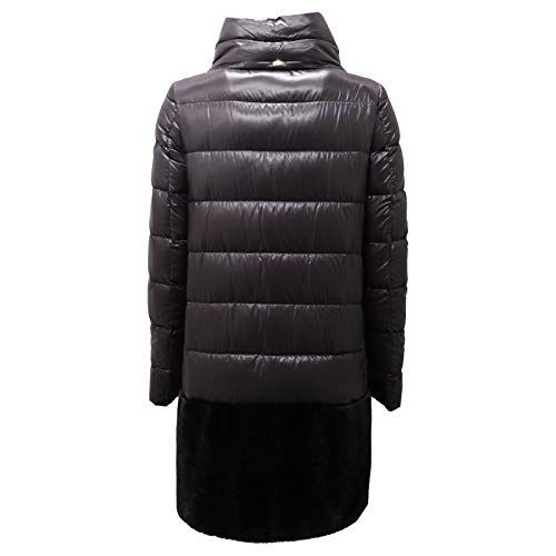 ヘルノ 軽量ナイロン×エコファーハイブリッドダウンコート ハイブリッドシリーズ レディース ブラック EU 38 日本サイズ5 号相当 その他 フェイスケア コスメ 美容