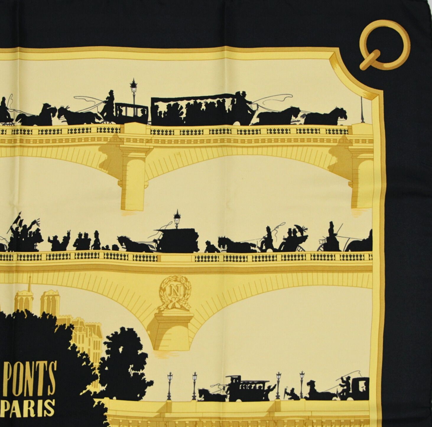 HERMES スカーフ ★カレLESPONTS DE PARISパリの橋 エルメス カレ90 LES PONTS DE PARIS パリの橋 スカーフ シルク