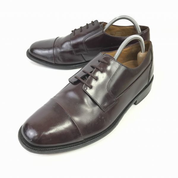 USA名門 ボストニアン 本革 ストレートチップ 26.5 赤茶 ドレスシューズ ビジネス◆H-109