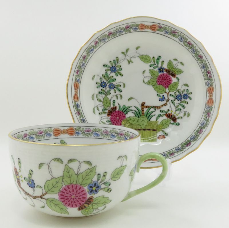 ヘレンド カップ＆ソーサー□インドの華 マルチカラー C&S 洋食器 1客