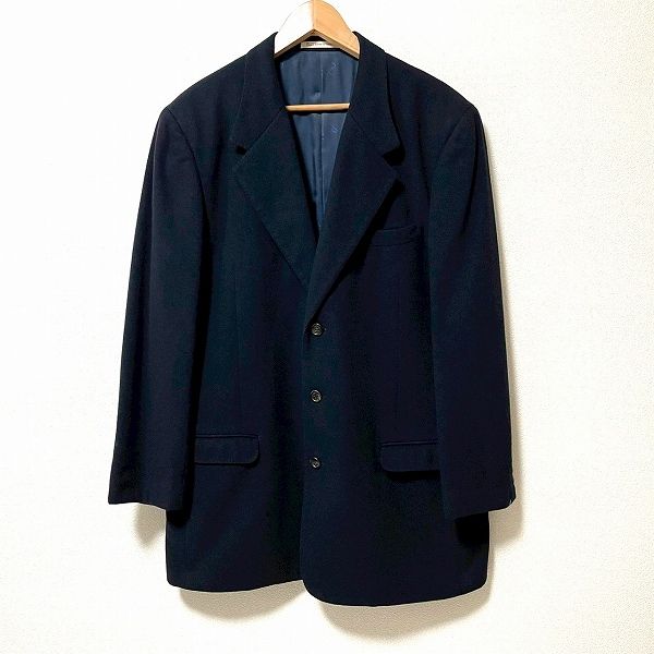 wnc パパス Papas シングルジャケット L ネイビー S3B ウール シンプル メンズ 964898