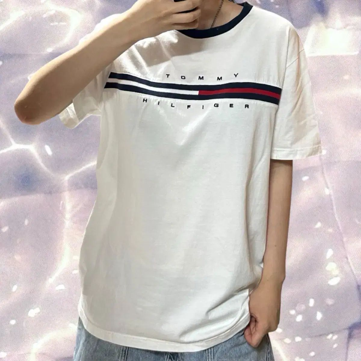 Tommy Hilfiger(トミーヒルフィガー) ビッグロゴ 半袖 Tシャツ 白 XL